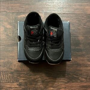 Reebok Kids Black Sneakers with Red Details